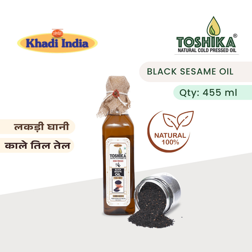 Toshika Cold Pressed Black Sesame Oil 1/2 Litre | 100% Pure Kachi Ghani Wood Pressed Natural Oil