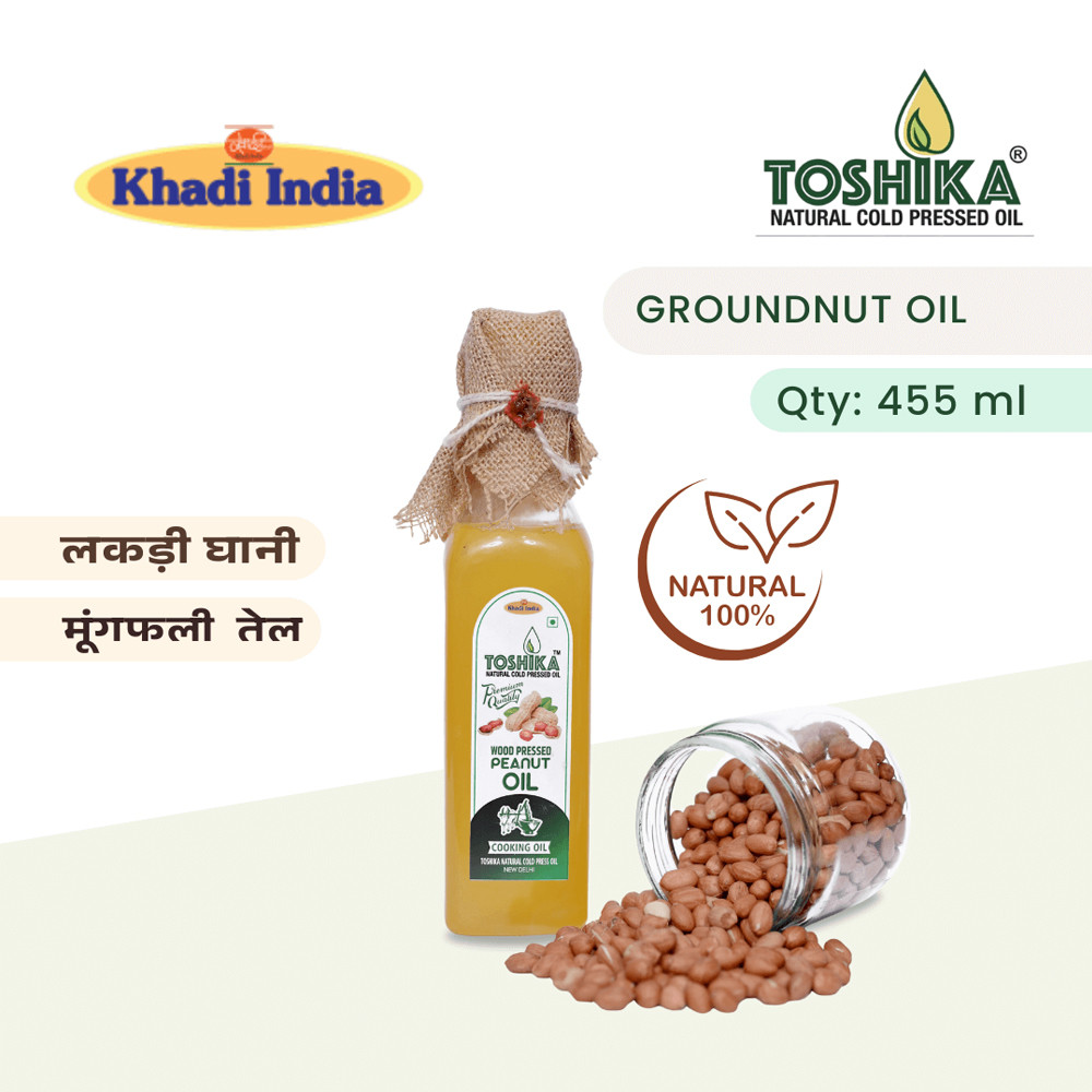 Cold Pressed Groundnut oil 1/2 Litre | 100% Pure Kachi Ghani Wood Pressed Peanut Oil Toshika Natural Cold Pressed Virgin Peanut oil
